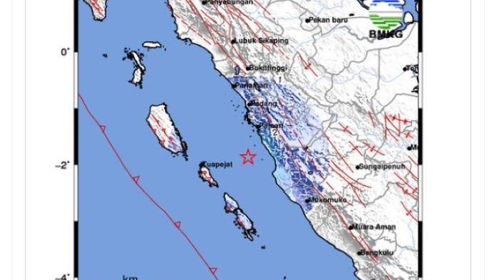Baru saja gempa terkini 2 menit yang lalu di Sumatera Barat magnitudo 4.7, cek info BMKG